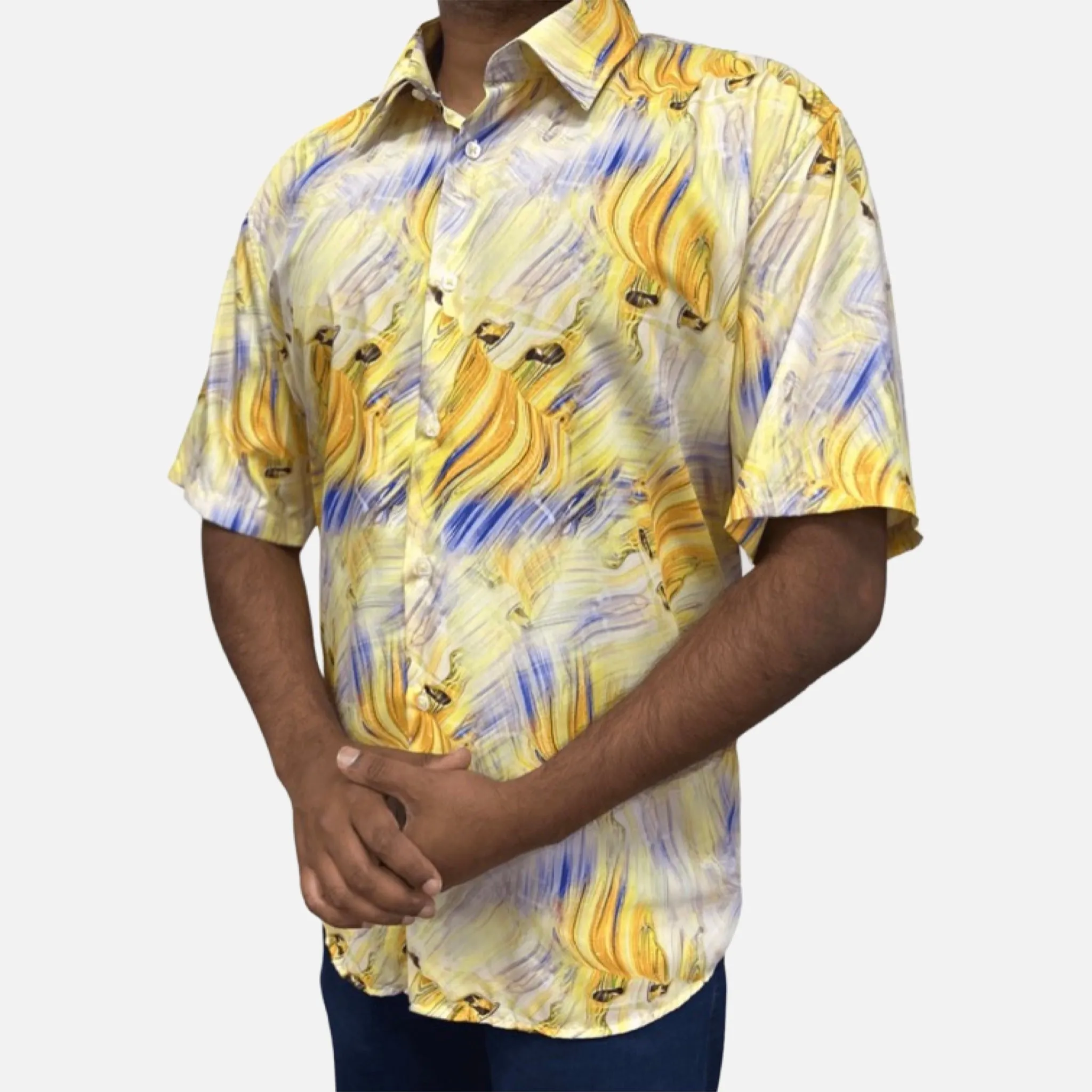 Mens Casual Summer shirt Banana Cream | Short Sleeve