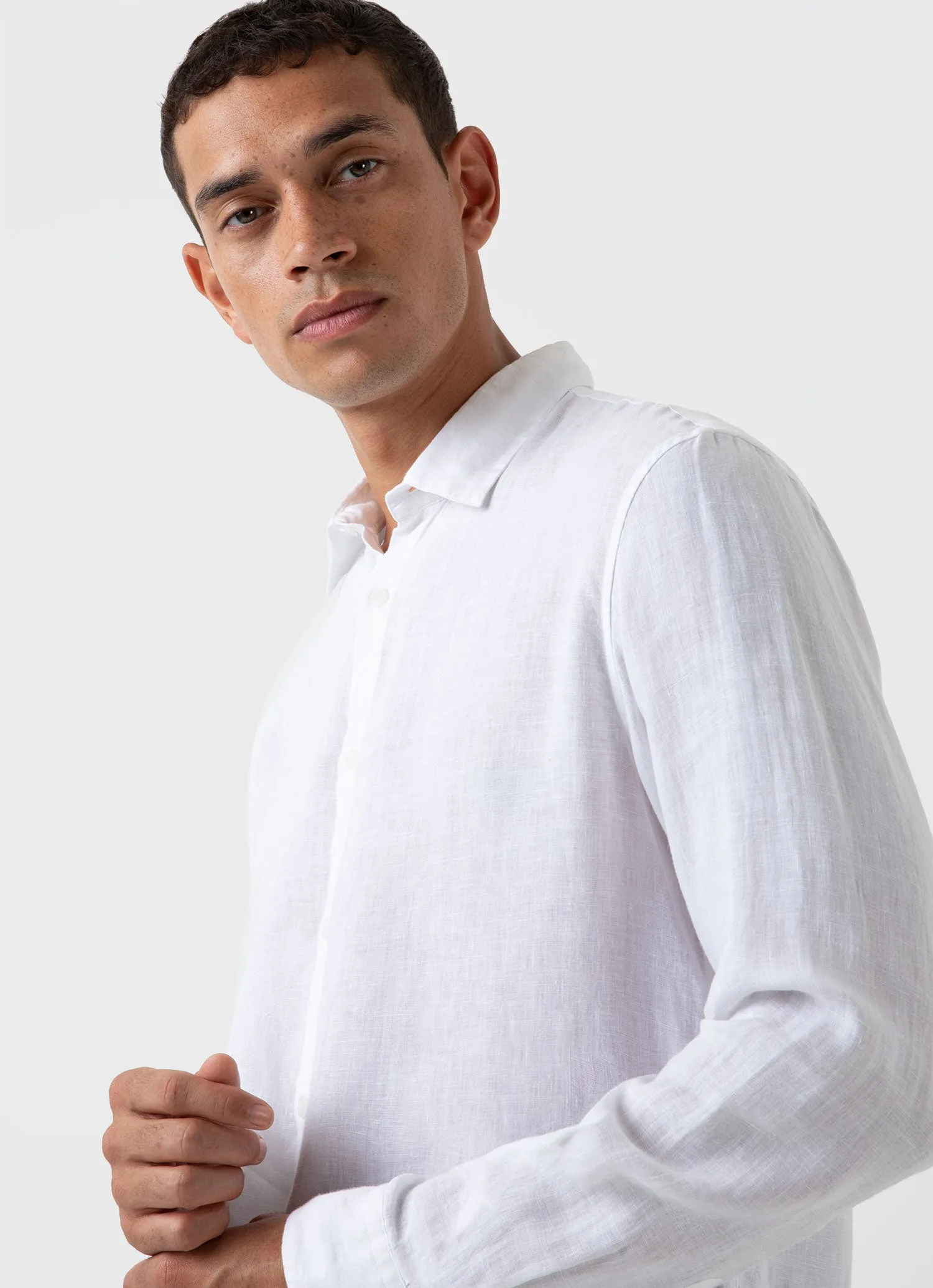 Men's Linen Shirt in White