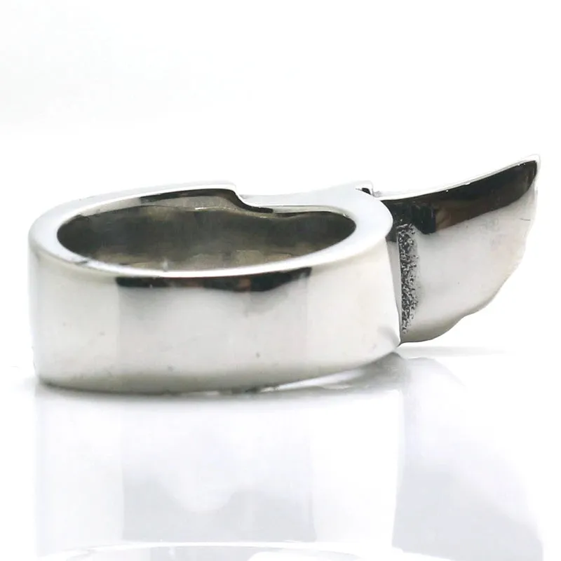 Men's Stainless Steel Ring Silver Tone Angel Wing