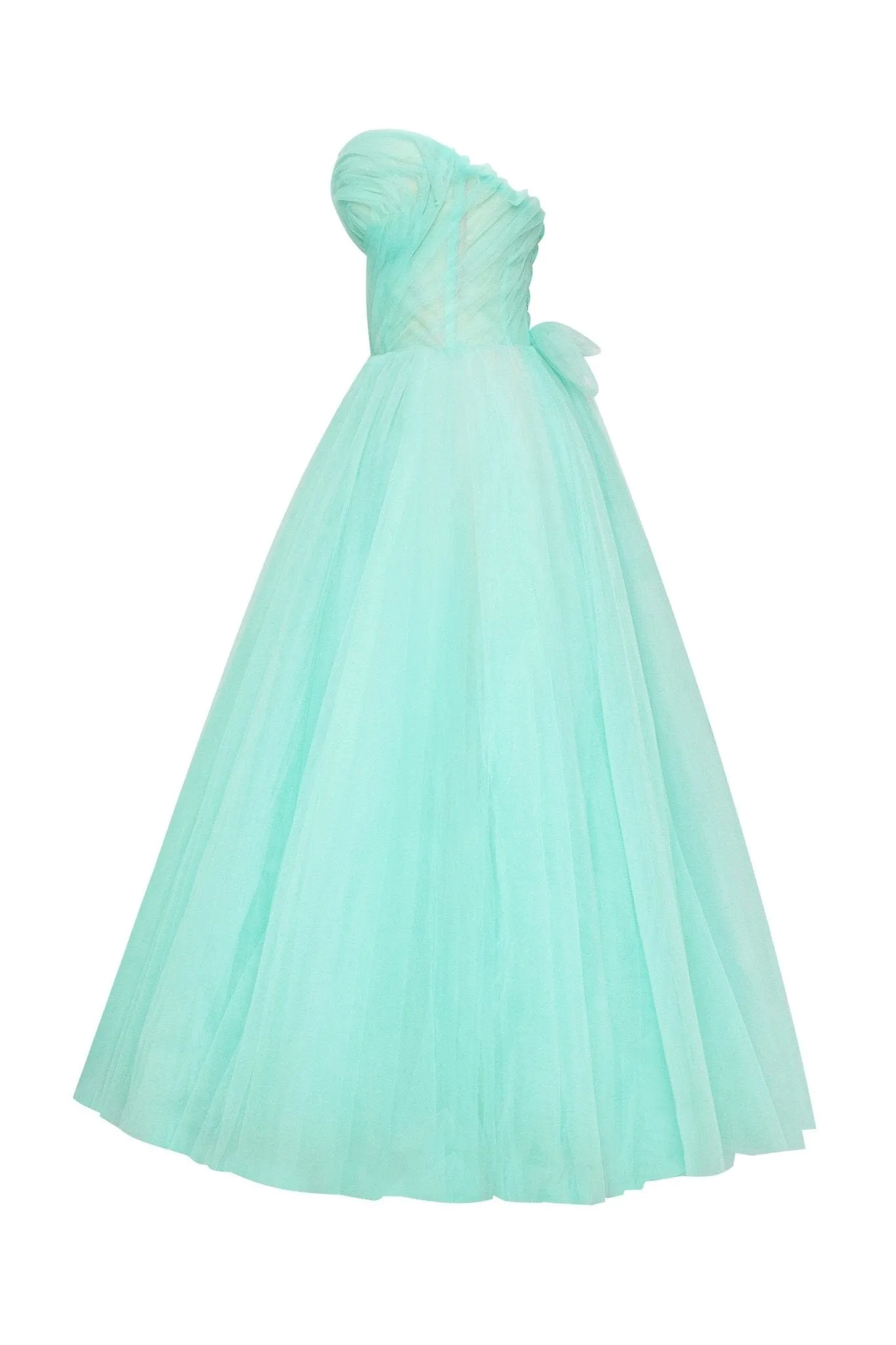 Mint green tender midi tulle dress