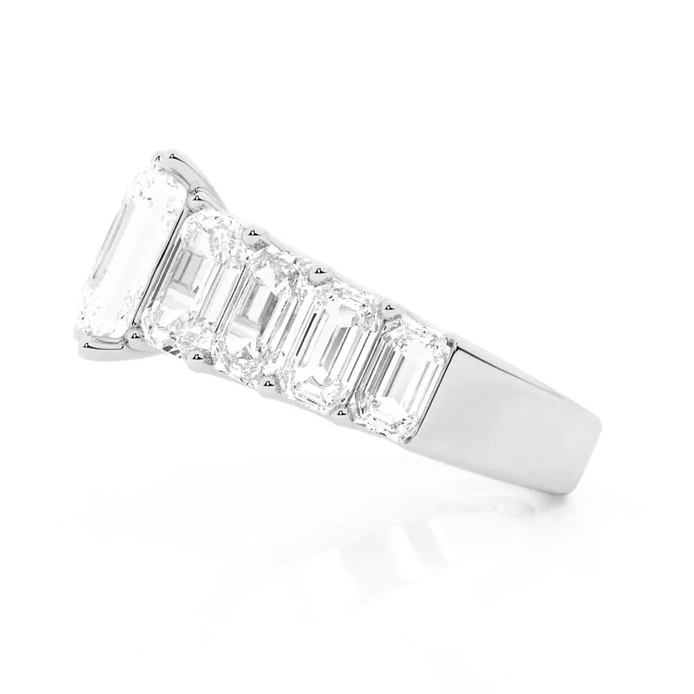 Multi-Stone Emerald Cut Moissanite Vintage Engagement Ring