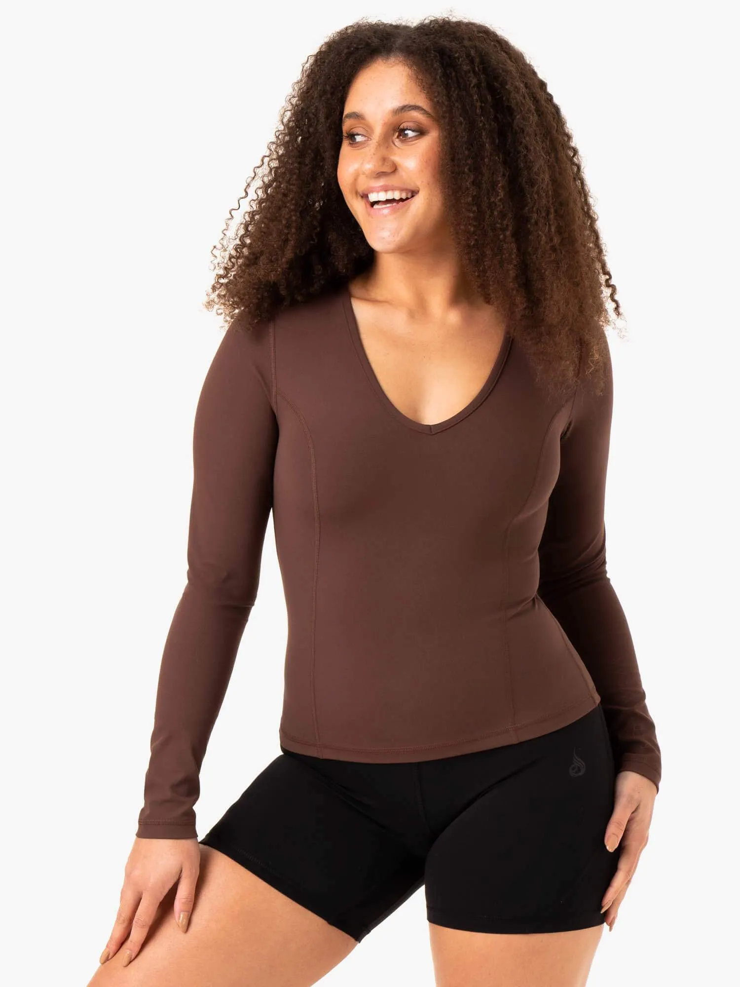 NKD Align Long Sleeve Training Top - Chocolate