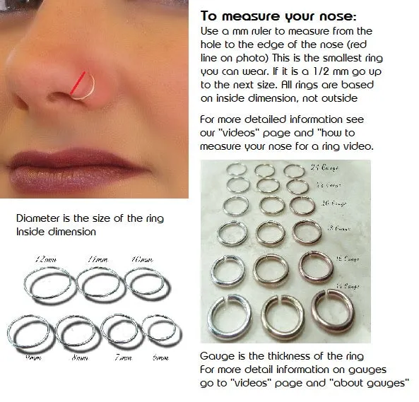 Nose Ring Endless Flat - Choose Your Metal, Choose Your Size