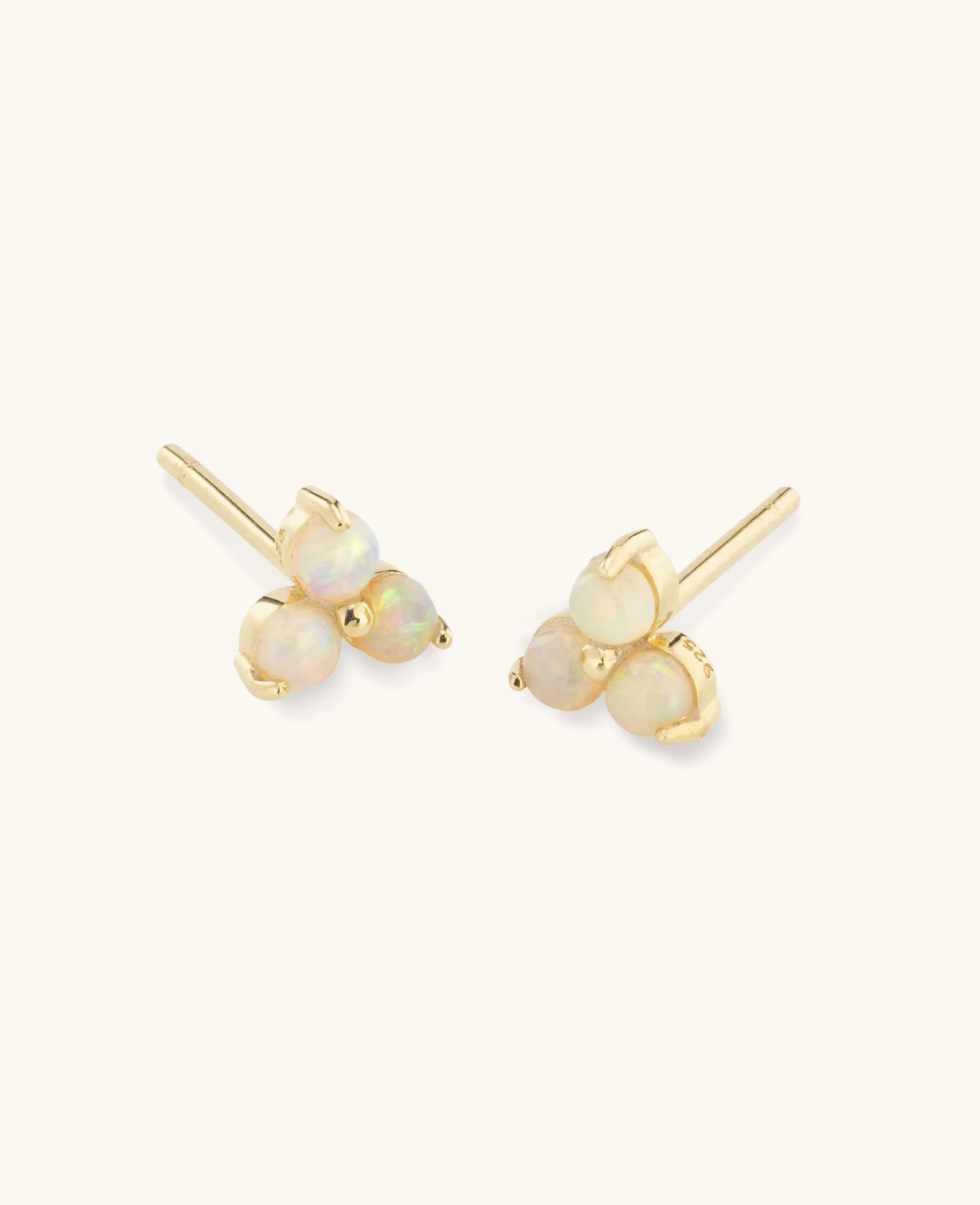 Opal Large Fleur Studs Gold