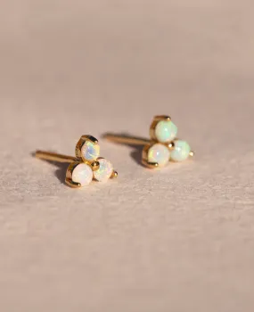 Opal Large Fleur Studs Gold