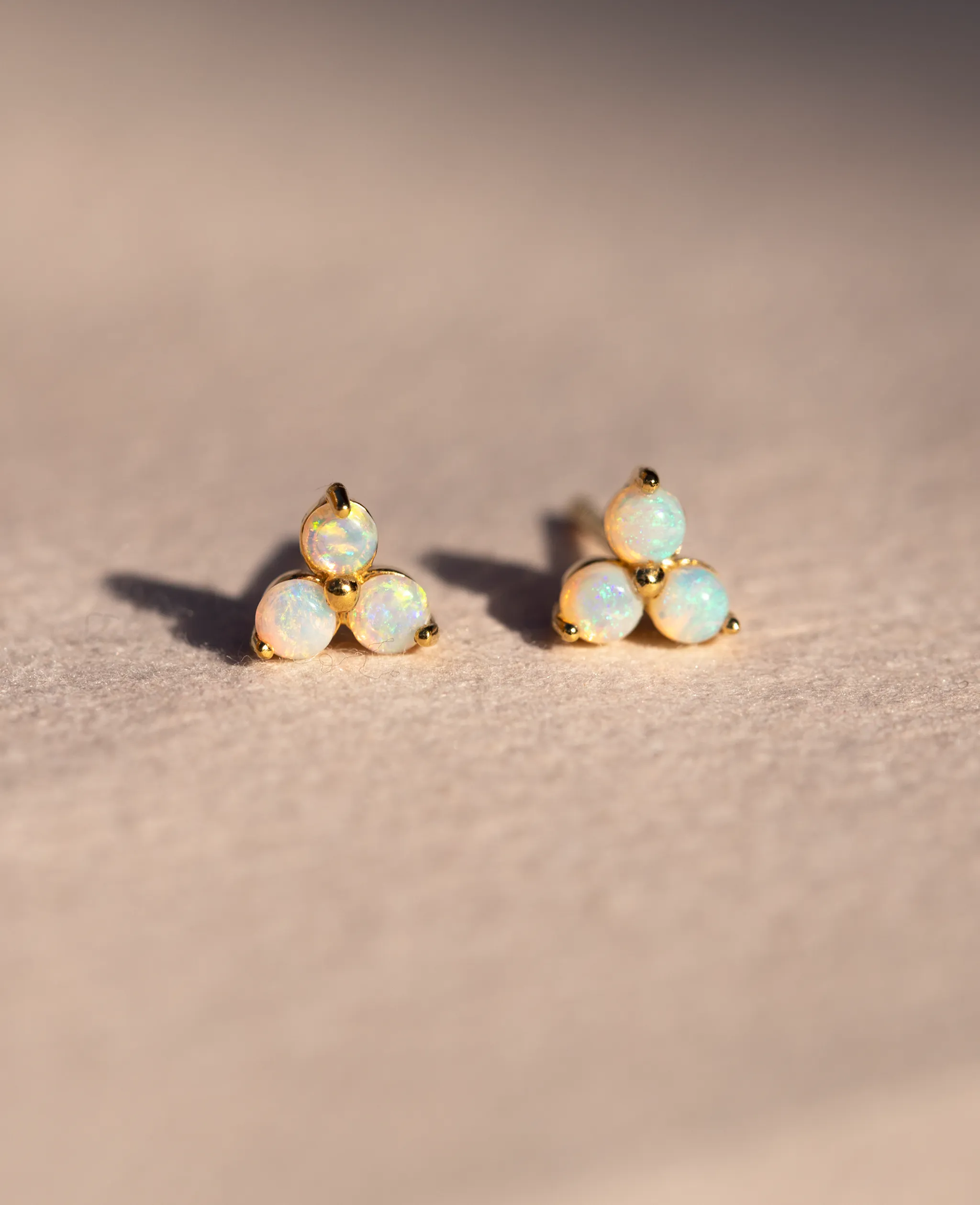 Opal Large Fleur Studs Gold