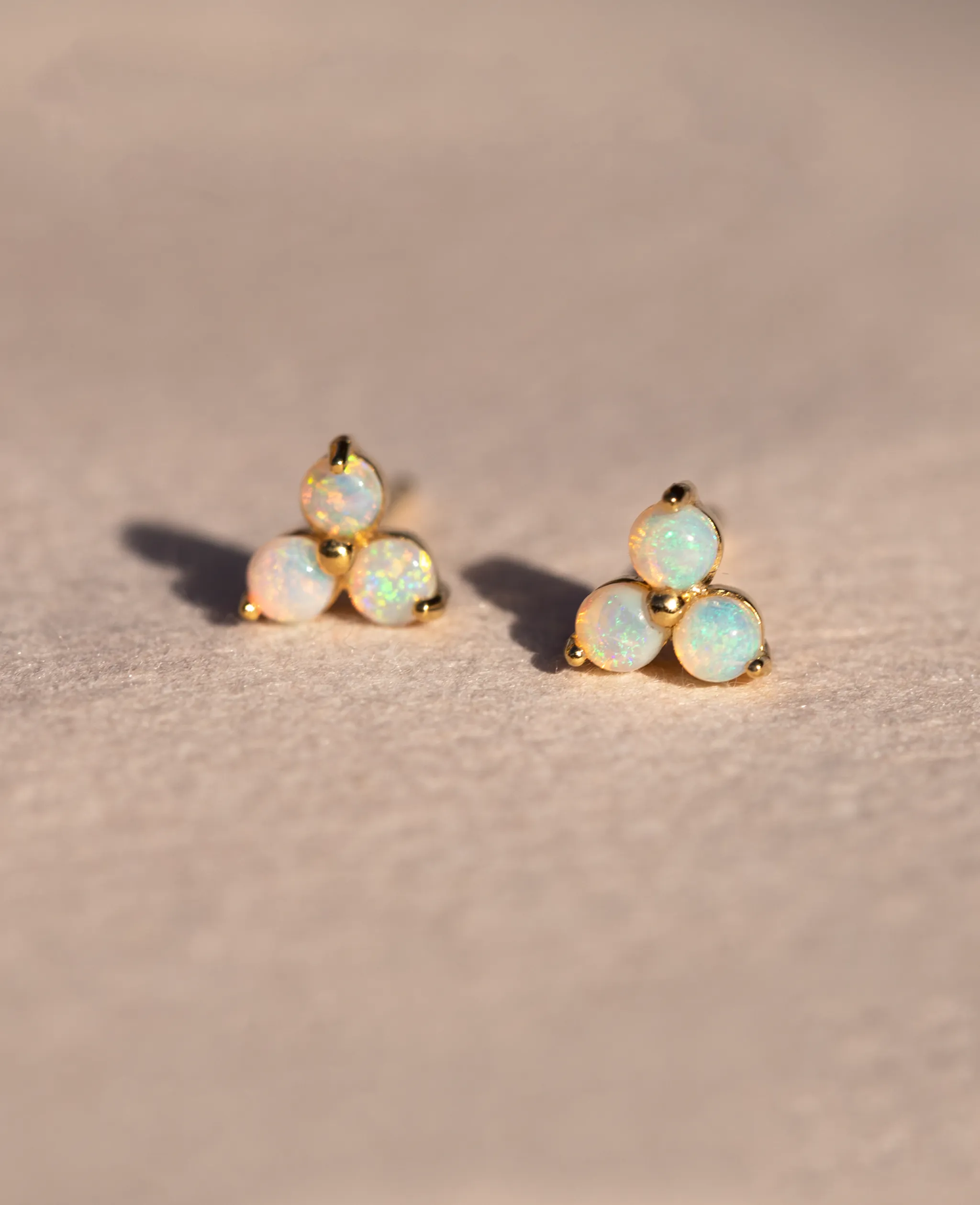 Opal Large Fleur Studs Gold