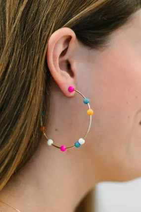 Peppy Fun Pink Multi Hoop Earrings