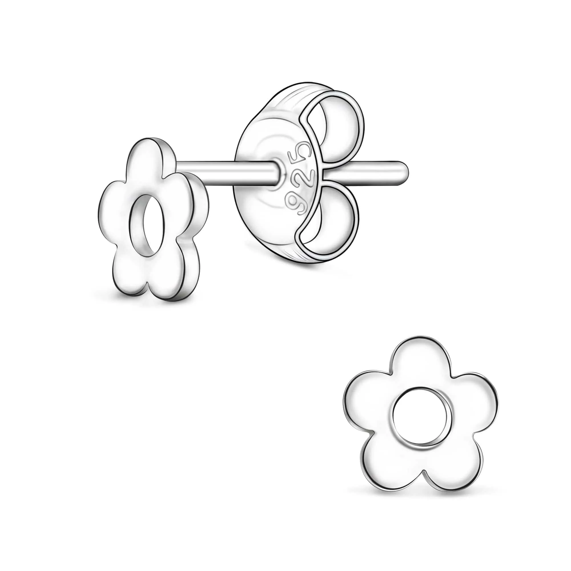 Petite Flower Stud Earrings Sterling Silver