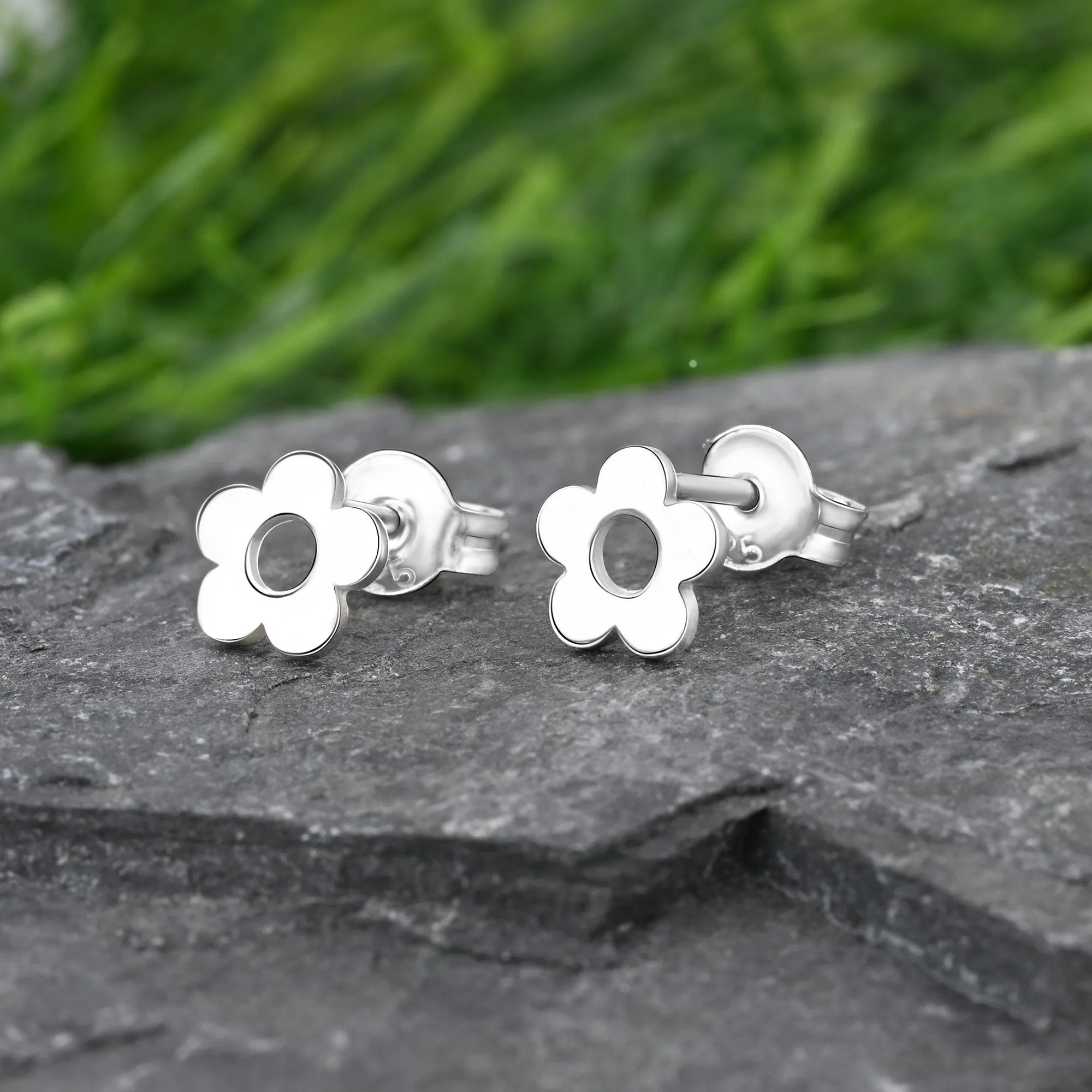 Petite Flower Stud Earrings Sterling Silver