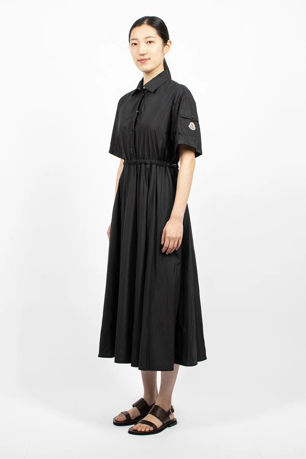 Poplin Shirt Dress Black