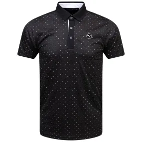 Pure Geo Polka Dot Polo Black/White - SS24