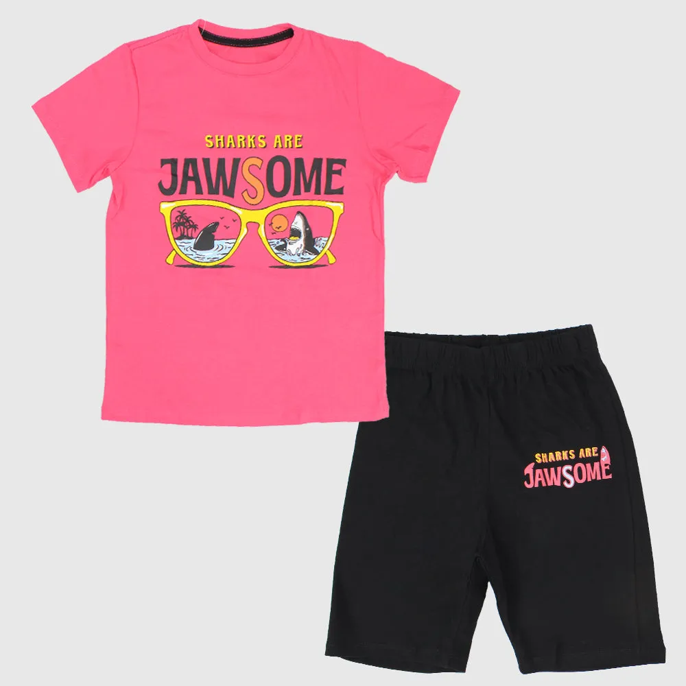 "Sharks Are Jawsome" Short-Sleeved Pajama