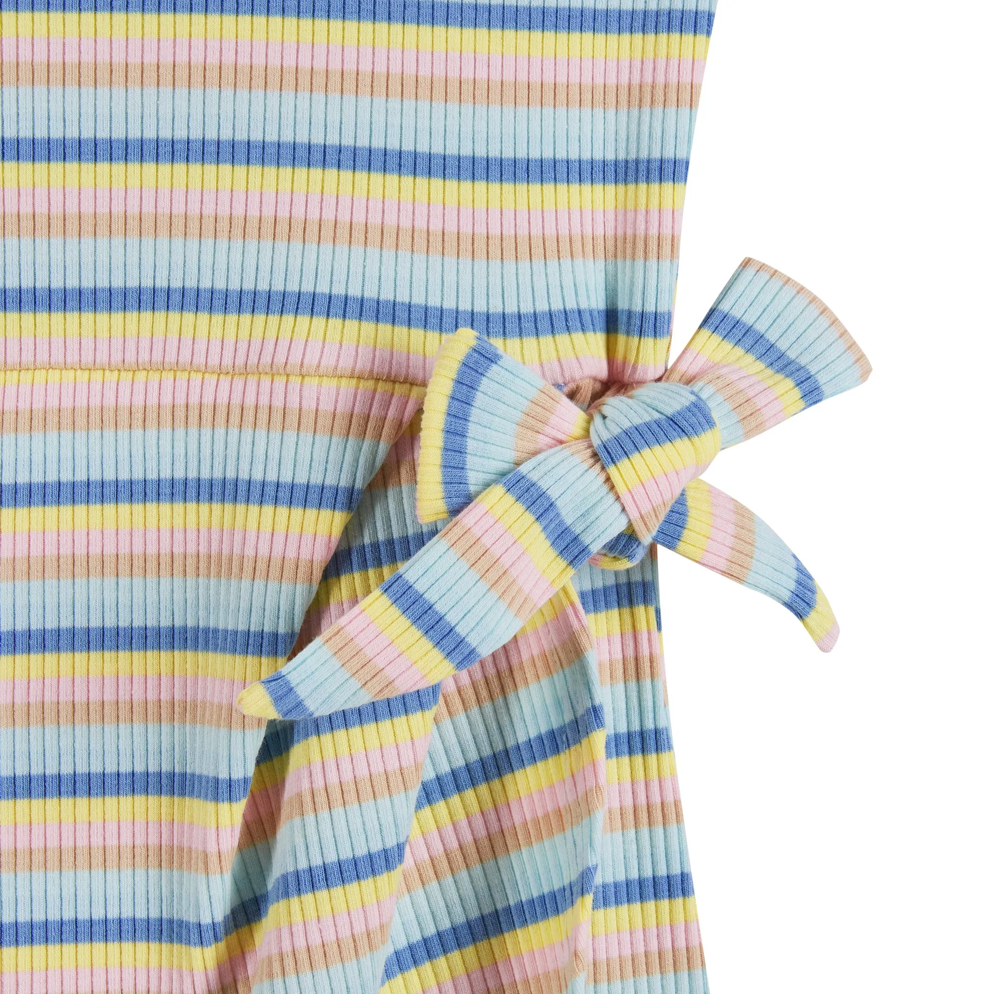 Rib Knit Faux Wrap Skirt (Size 7-14 Years) | Multicolor Stripe