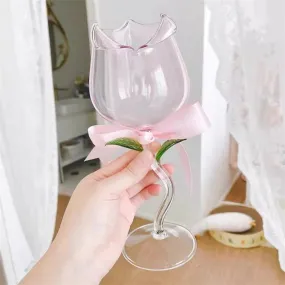 Rose Flower Wine Glass Goblet - Kimi