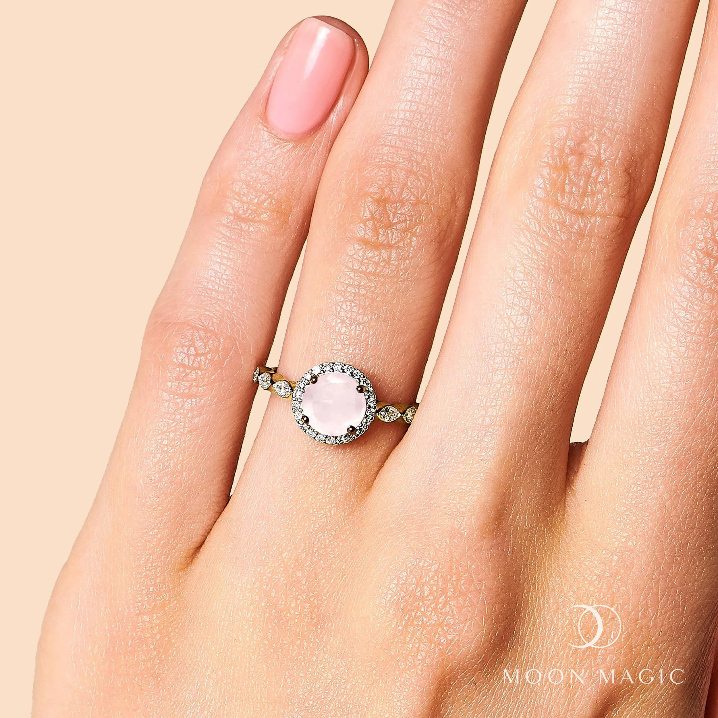 Rose Quartz Diamond Ring - Soulmate