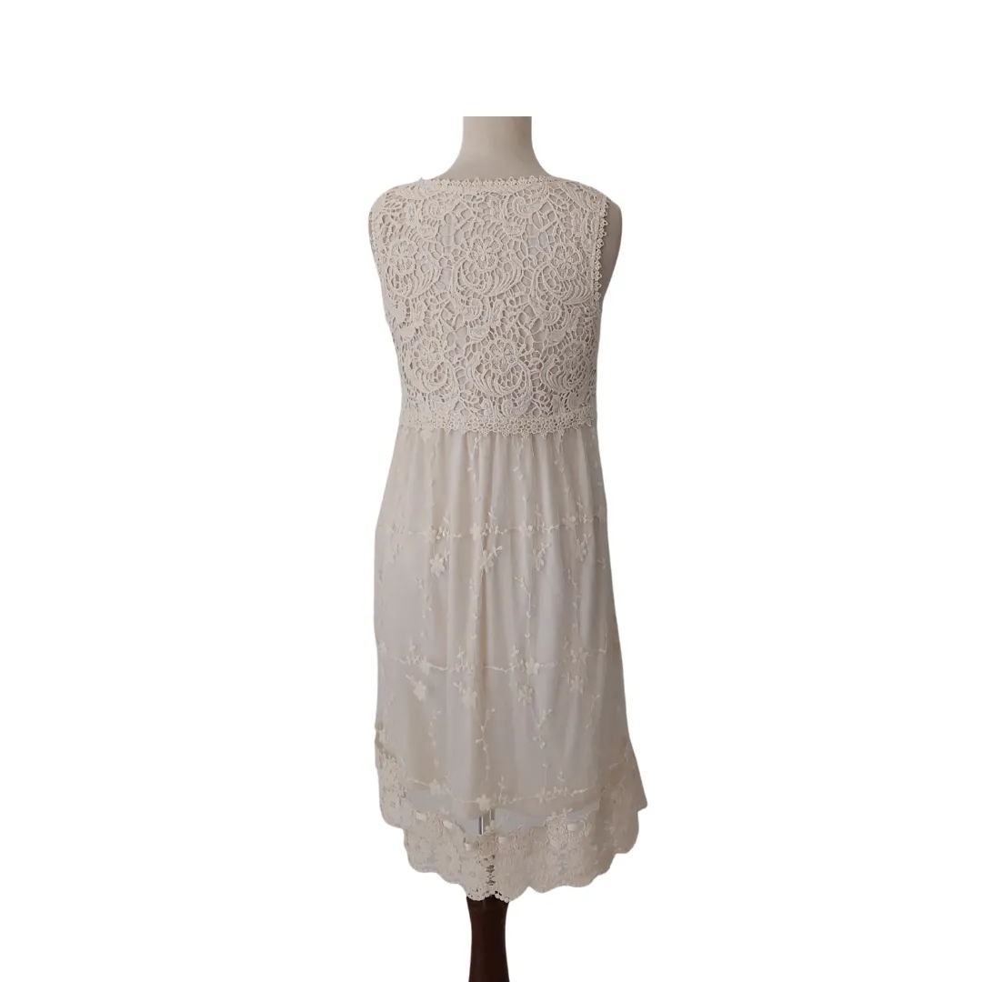 Ryu Cream Lace Sleeveless Short Dress | Pre Loved |