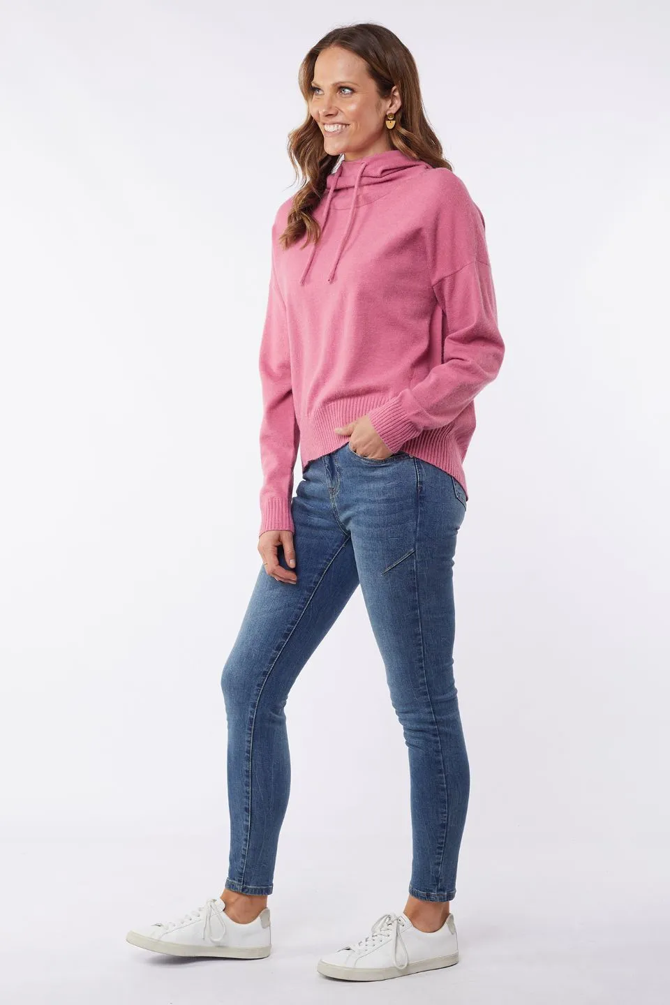 Sarina Plum Cord Knit Hoodie