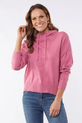 Sarina Plum Cord Knit Hoodie