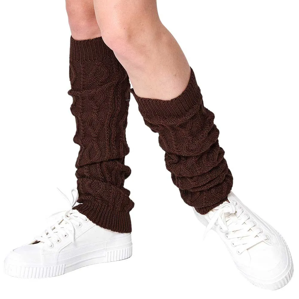 Solid Cable Knit Leg Warmers