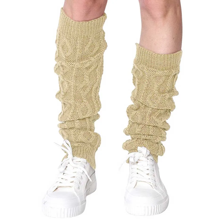 Solid Cable Knit Leg Warmers