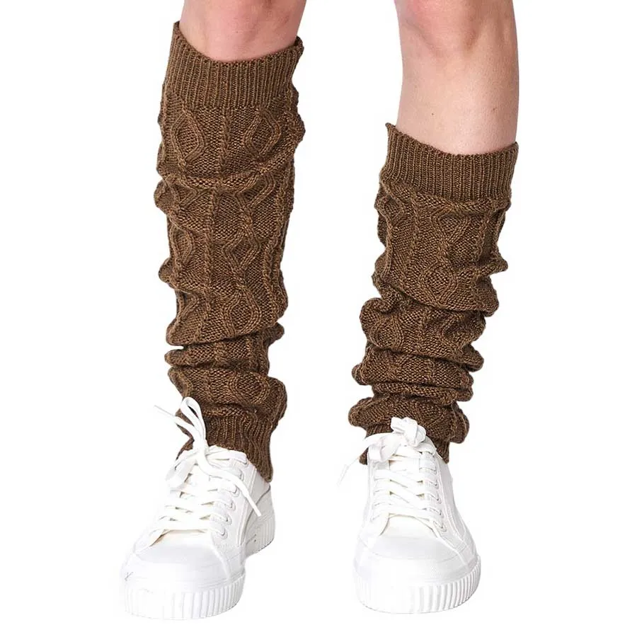 Solid Cable Knit Leg Warmers