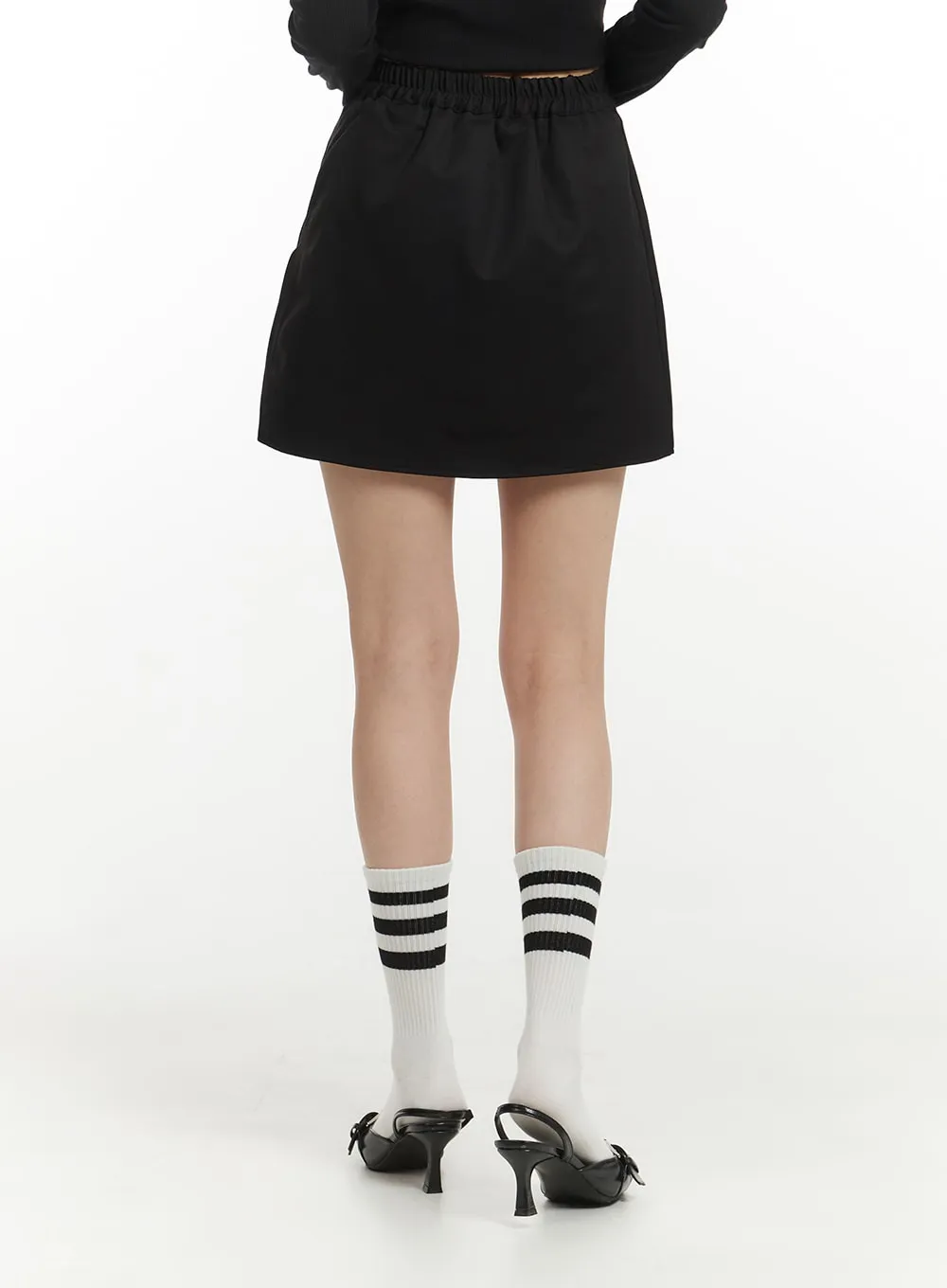 Solid Slit Mini Skort IM406