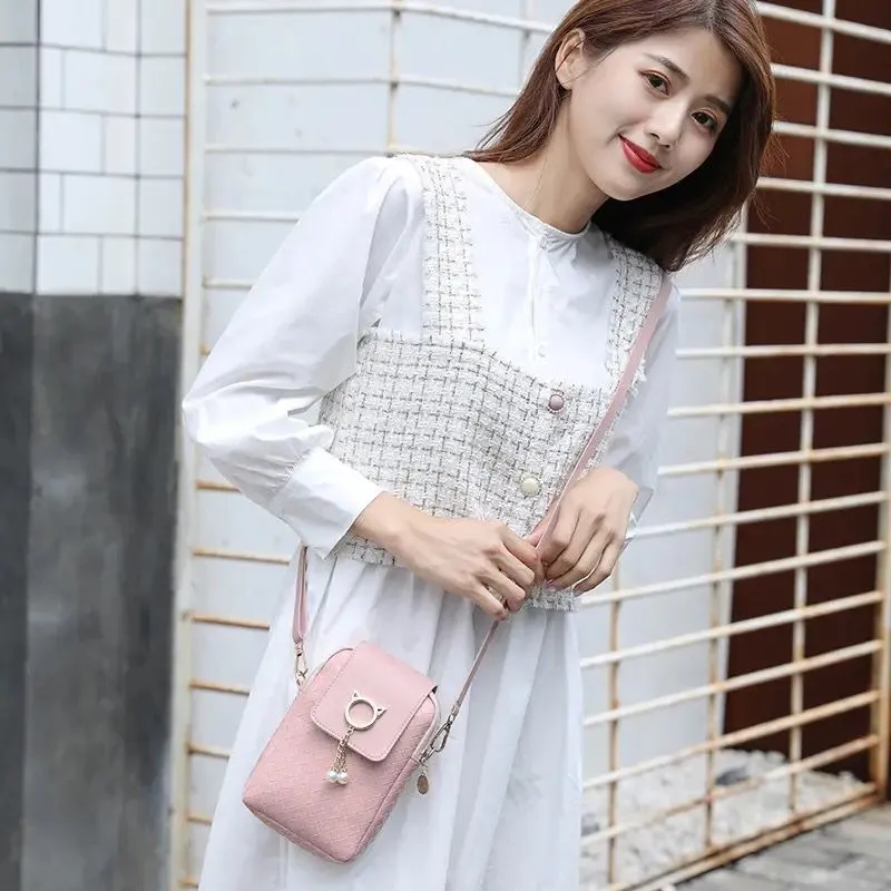 Spring Summer Mini Cross-body Mobile Phone Shoulder Bag Woven Pearl Tassel Cover-style Female Bag Shoulder Diagonal Bag S2599229