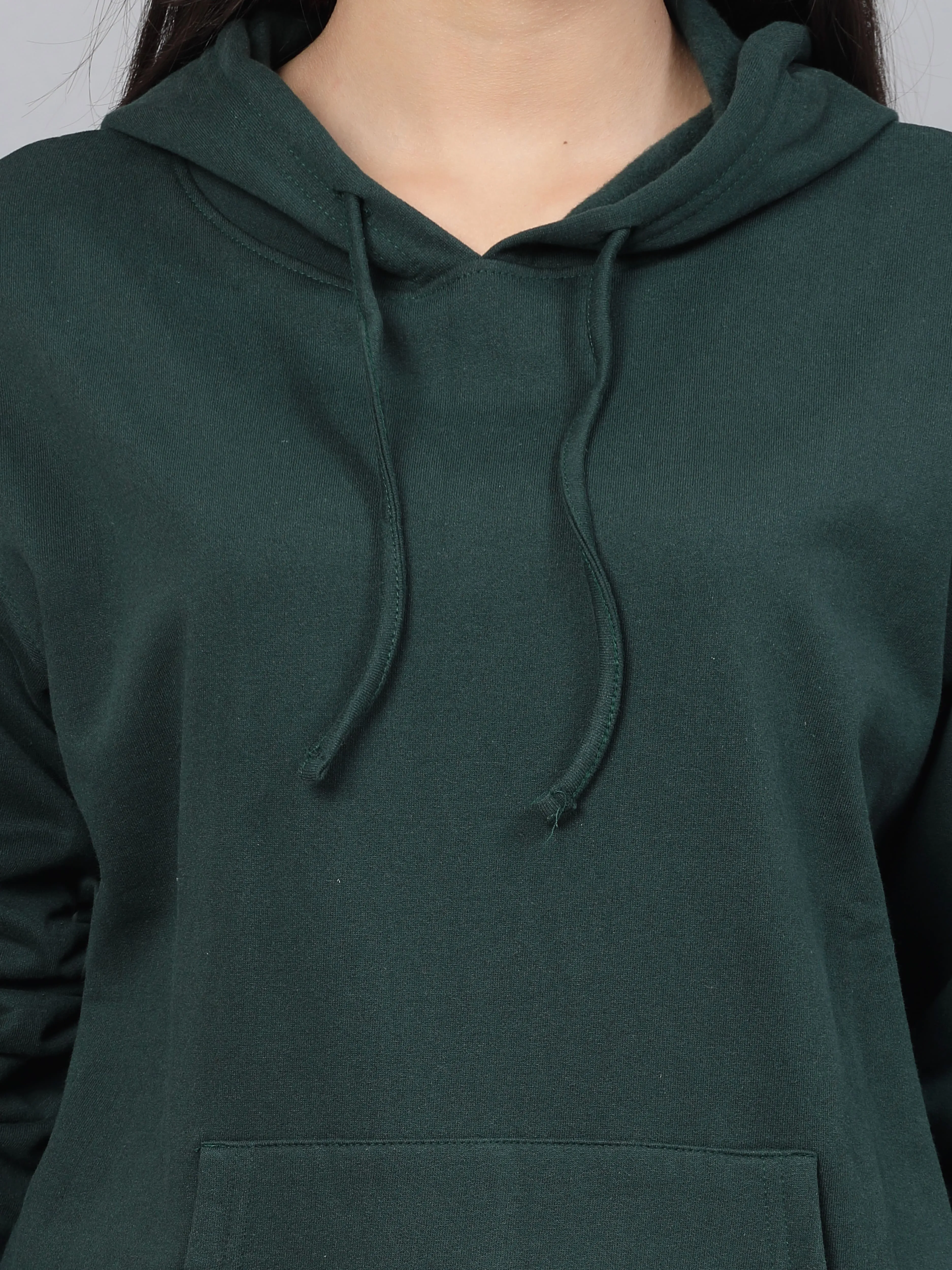 Style Quotient women green hooded oversized sweatshirt