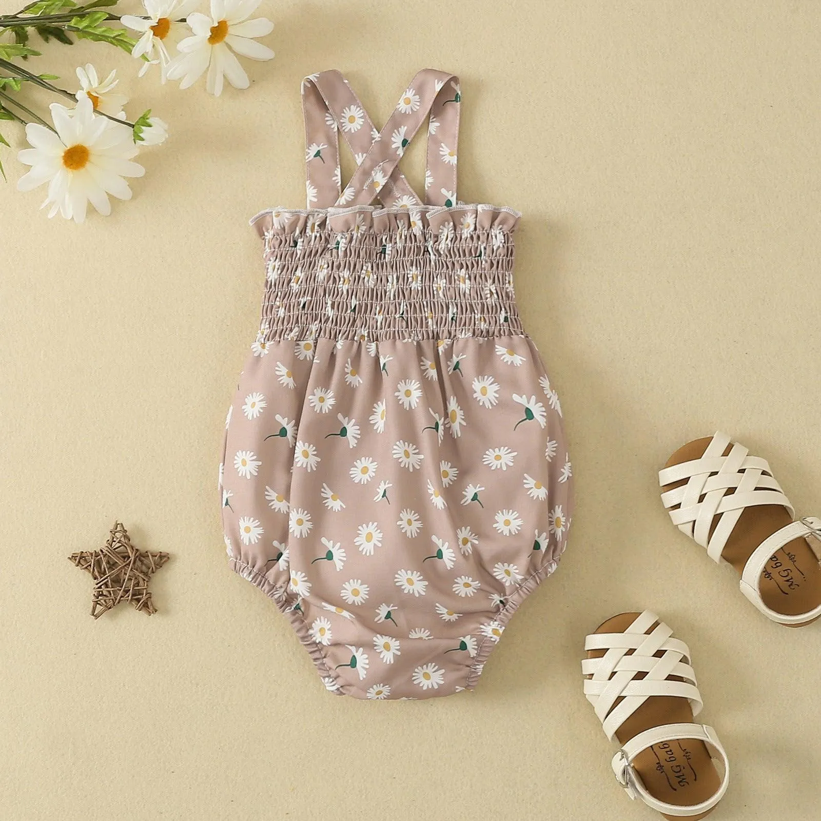 Summer Baby Romper Flower Print Girl Bodysuit