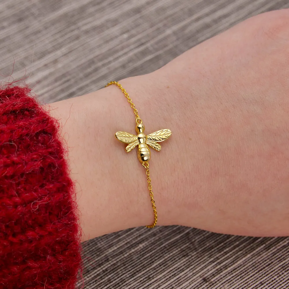 Summer Honey Bee Bracelet Sterling Silver/Gold Filled/Rose Gold Filled Bee Bracelet