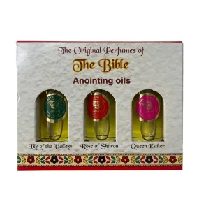 The Original Perfumes of The Bible trio pack anoiting oil from Holyland Jerusalem (Rose of sharon)