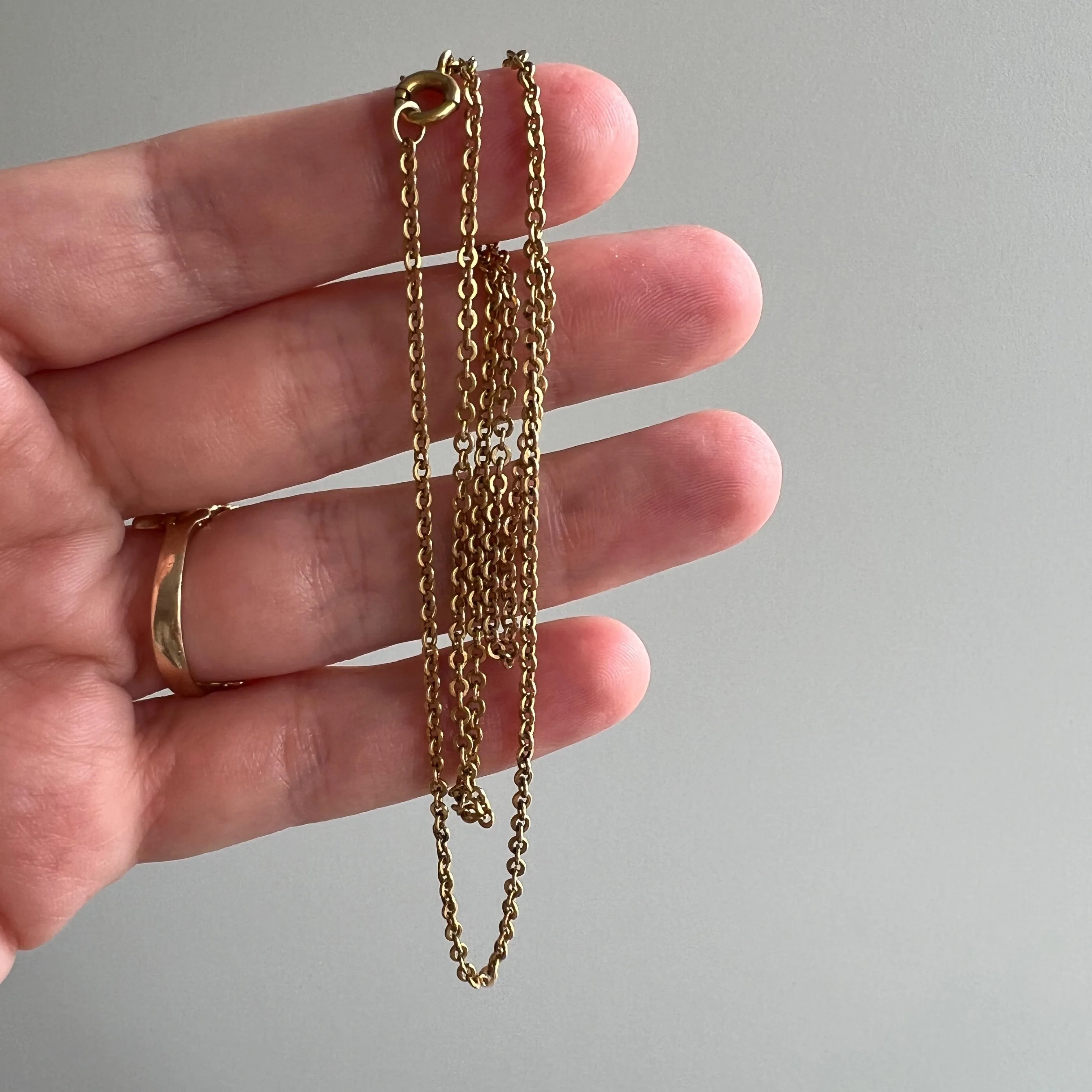 V I N T A G E // classic cable / 10k yellow gold 1.5mm sturdy cable link chain / 18.25